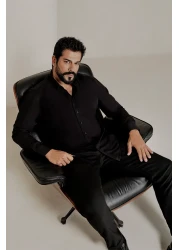 AC&Co / Altınyıldız Classics Black Oxford Men's Shirt - Easy Iron, Button Collar, Slim Fit Cotton