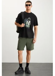 GRIMELANGE تي شيرت RAMADANP007 رجالي 100% قطن برقبة دائرية مطبوع باللون الأسود