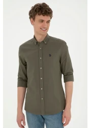 U.S. Polo Assn. Khaki Men's Shirt - Long Sleeve, Basic Model50288629-VR027