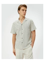 Koton Summer Shirt - Sleeves Turn-Down Collar Button Regular Fit