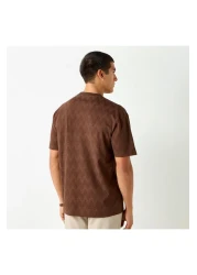 Iconic Textured T-shirt With Crew Neck And Short Sleeves