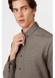  Collection Winter Slim Fit Light Brown Shirt - Button Collar TMNAW20GO0094