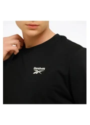 Reebok تي شيرت RI Left Chest Logo أسود للرجال بأكمام قصيرة