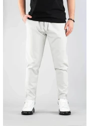 bombe Men's Jogger Pants Elastic Waist Drawstring Cotton Casual Boyfriend Pants Gray