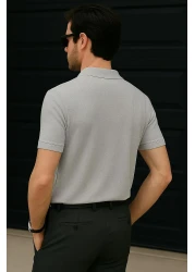 Delpino Polo Neck Knitwear Men's Cotton T-Shirt