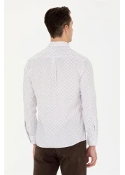 U.S. Polo Assn. قميص رجالي بأكمام طويلة باللون العنابي ملابس ARINE