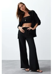  Collection طقم قميص وبنطلون أسود - TWOSS24AU00095