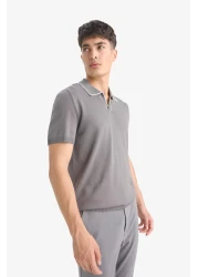 Defacto تي شيرت تريكو بأكمام قصيرة وياقة بولو بقصة عصرية C4984ax25sm