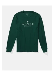 American Eagle Ae Long-sleeve Logo Graphic Thermal T-shirt