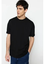  Collection تي شيرت أسود كبير الحجم/واسع القطع مطبوع عليه مدينة أريزونا الاستوائية 100% قطن TMNSS23TS00164