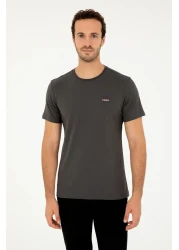 U.S. Polo Assn. Men's Regular Fit Crew Neck Anthracite T-Shirt 50294329 -Vr006