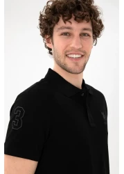 U.S. Polo Assn. Men's Slim Fit Polo Neck Black Basic T-Shirt 50305929 -Vr046