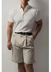 Oksit تي شيرت رجالي من Jabbel Old Money بياقة V عميقة