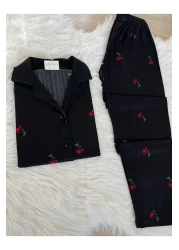 Pijamacs طقم بيجامة بيغاسوس بأكمام قصيرة وطبعة الكرز