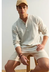  Collection Ecru Relaxed Fit Linen Content Shirt TMNSS23GO00121