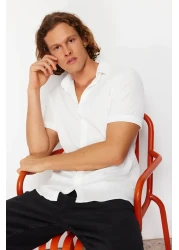  Collection Summer Texture White Wrap Shirt - Short Sleeve, Regular Fit Tmnss23Go00055