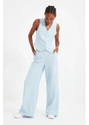  Collection Light Blue Wide Leg Pleated Trousers - Twoss21Pl0189