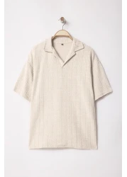  Collection إصدار محدود من تي شيرت المنك كبير الحجم/واسع القطع بياقة بولو TMNSS25PO00031