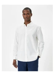 Koton Long Sleeve Shirt Classic Cuff Collar Buttoned Regular Fit