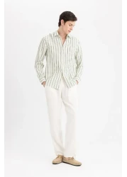 Defacto Viscose Trousers Regular Fit Straight Leg Pocket B4867Ax24Sp