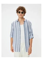 Koton قميص قطني كلاسيكي بأكمام طويلة وأزرار