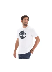 Timberland تي شيرت بشعار شجرة نهر كينبيك B0a2c2r1001-r Ss Erkek تي شيرت Beyaz