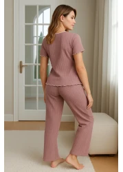 BELLA NOTTE V-Neck Cotton Bow Detailed Pajamas Set