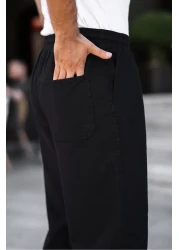 a02teks Black Linen - Relaxed Fit Trousers