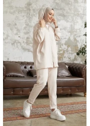 InStyle بدلة أمور أساسية من قطعتين - كريمي