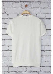  Collection Crew Neck White Cotton T-Shirt - Regular Fit Tmnss25Ts00062
