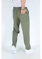 JAGER FABEL بنطال رياضي رجالي كاكي مرن ومريح من القطن