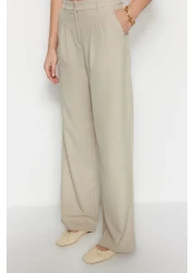  Collection بنطال مطوي بأرجل واسعة بلون المنك - TWOAW22PL0475