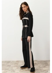  Modest طقم علوي وسفلي من قماش سكوبا أسود - مضلع، TCTAW24US00071