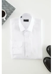  Collection White Slim Fit Easy Ironable Smart Men's Shirt Tmnaw24Go00096