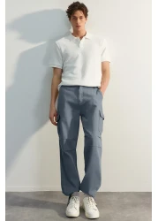  Collection Navy Blue Limited Edition - Tie-Up Cargo Trousers Tmnss23Pl00035