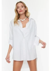  Collection Tbess22Go0664 Model White Woven Beach Shirt