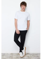  Collection White Slim/Narrow Cut Short Sleeve 100% Cotton Crew Neck T-Shirt Tmnss19Bo0001