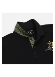 Giordano Men's Slim Fit Cotton Short Sleeve Napoleon Polo