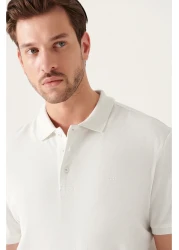 Avva Men's White 100% Cotton Cool Polo Collar T-Shirt E 001004