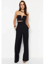  Collection Woven Black Corset Trousers - TPRSS23PL00033