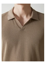 LC Waikiki Lcw Vision Polo Neck Short Sleeve Combed Cotton Men's T-Shirt