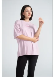 Kyron تي شيرت نسائي قطني مطبوع بأكمام منخفضة - خيارات ألوان مختلفة