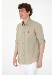 U.S. Polo Assn. Men's Khaki Long Sleeve Basic Shirt 50297868 -Vr027