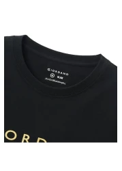Giordano Men's Slim Fit Cotton Jersey Signature Print Tee