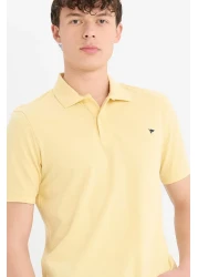 Defacto Slim Fit Slim Fit Polo Neck Embroidered Short Sleeve T-Shirt D7665Ax25Sp