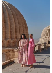  Modest Pink Flower Detailed Buttoned Woven Mother Daughter Shirt Dress Tctss24Eb00029