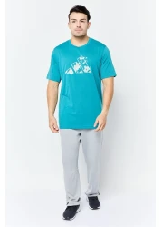 adidas Men Sportswear Fit Short Sleeves Outdoor T-shirt, Teal Green