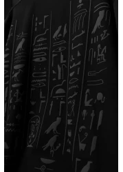 Slatra Men's Black Eye Of Ra Embroidery Print Oversize T-shirt