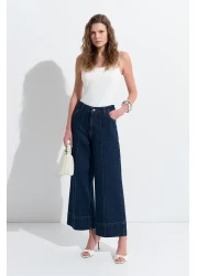 KADRİYE BAŞTÜRK Double Leg Jeans Dark Blue