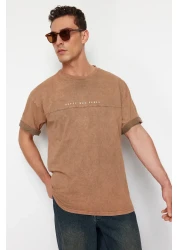  Collection Pale Effect Text Printed Oversize Cotton T-Shirt - TMNSS23TS00174